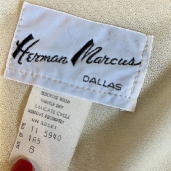 Vintage Herman Marcus Cream Lace Victorian Peplum Blouse Long Sleeves - Picture 7 of 11